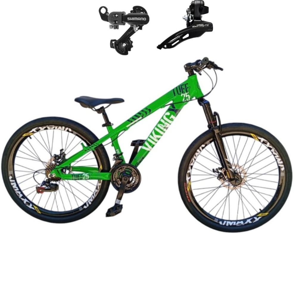 Bicicleta Viking Aro 26 Tuff 25 Mtb 21 Marchas Shimano Freio a Disco Mecânico Urbana e Trilha