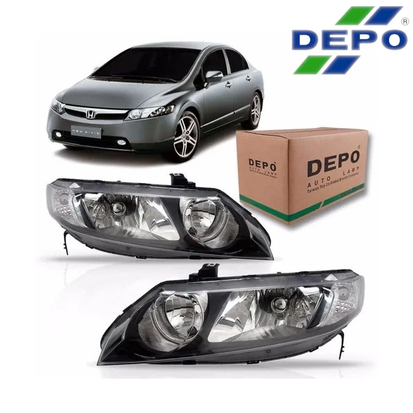 Par Farol Honda Civic 2007 2008 2009 2010 2011 DEPO em Oferta na Shopee