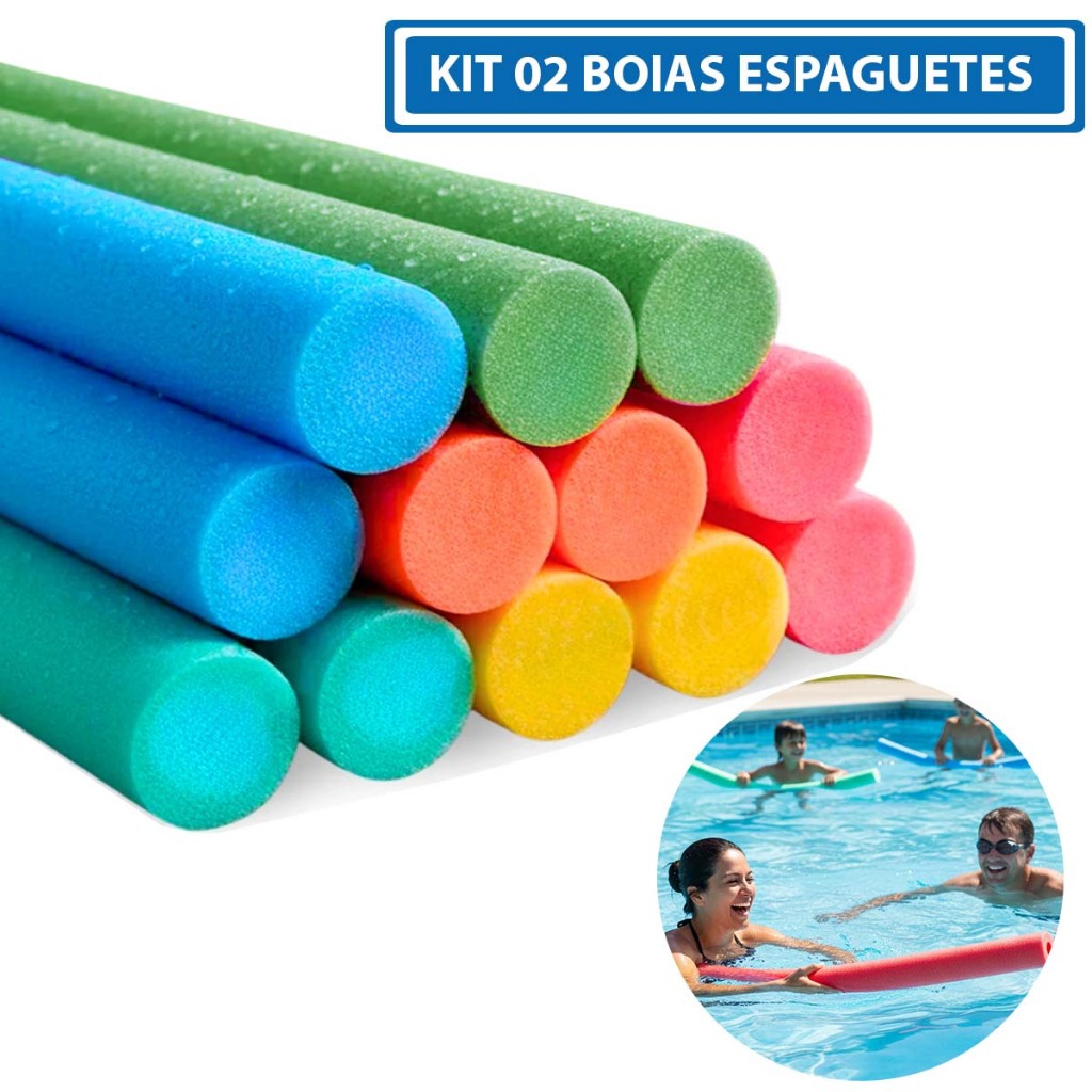 2x Boia Macarrão Piscina Sem Furo Para Exercícios Aquáticos