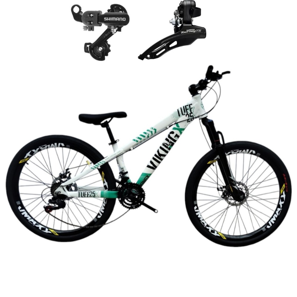Bicicleta Viking Aro 26 Tuff 25 21V Mtb Shimano Freio a Disco Mecânico Urbana e Trilha