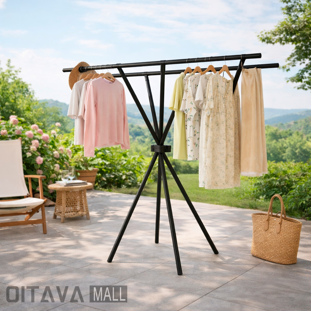 Varal De Chão Duplo Inox Reforçado Dobrável Portátil Grande Roupas Apartamento 140cm em Oferta na Shopee