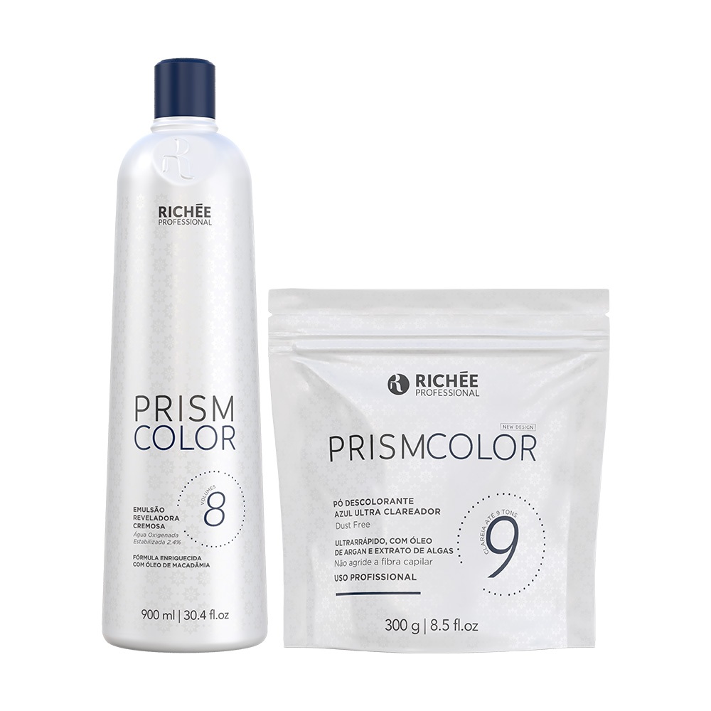 Kit Descoloração Prismcolor Azul 8 VOL Richée em Oferta na Shopee