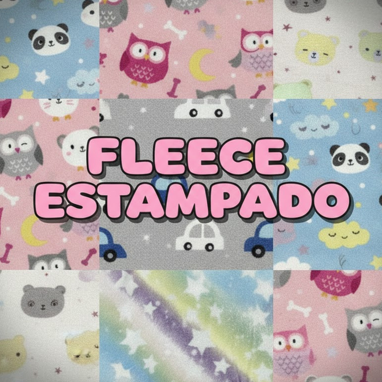 TECIDO FLEECE ESTAMPADO, FLECE OU MICROSOFT ESTAMPADO (1M x 1,60M)