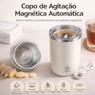 Copo Termico Premium 350ml Caneca Magnetica Misturador Isolamento Térmico Agitador Automático em Oferta na Shopee