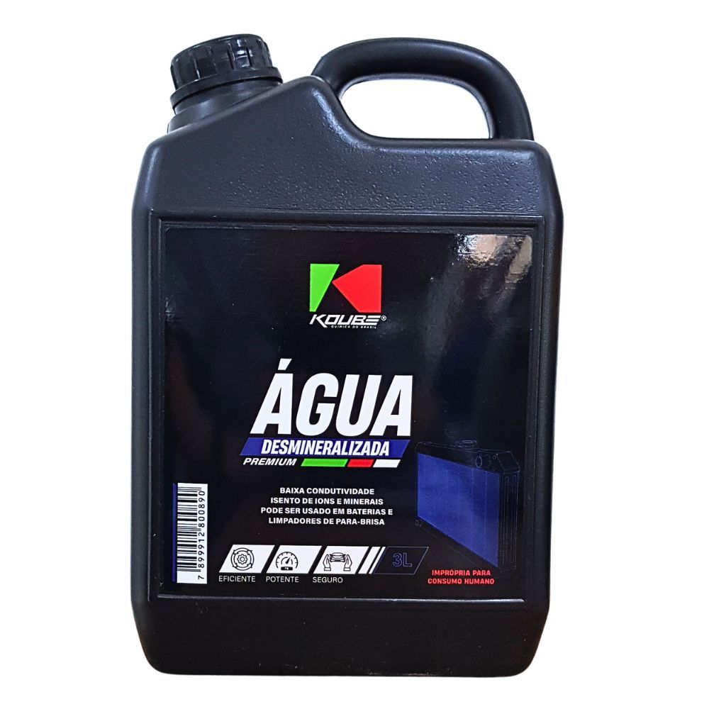 Água Desmineralizada Premium Sistema de Arrefecimento Alto Grau Pureza  Koube - 3 Litros
