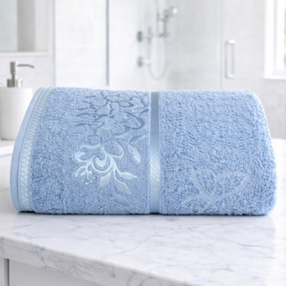 Toalha de Banho Premium 75x130cm 100% Algodao Felpauda Super Macia Floral Garden em Oferta na Shopee