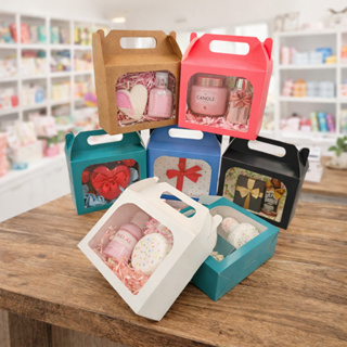 🎁 Kit Caixas De Presente Maleta 15x6x12cm Com Visor ✨ Festas Cosméticos Lembrancinha e Doces 🎈 em Oferta na Shopee