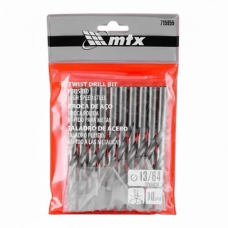 Kit Broca Aço Rapido Metal 13/64 Polida 10 PEÇAS 7156955 Mtx