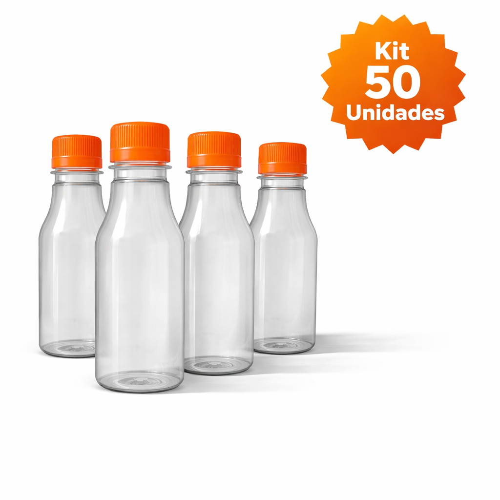 Kit 50 Garrafas PET 200ml Molde Coquinho com Tampa Flip Top Para Sucos e Molhos em Oferta na Shopee