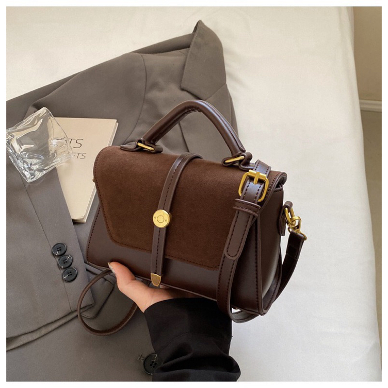 Bolsa feminina pequena em patchwork de camurça design sofisticado transversal versátil[xs-123] em Oferta na Shopee