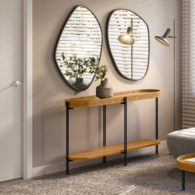 Aparador Decorativo Industrial Sala de Estar Jantar Sintético Caramelo Nord L05 Nature - Lyam Decor em Oferta na Shopee