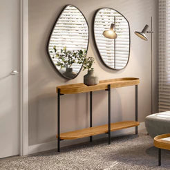Aparador Decorativo Industrial Sala de Estar Jantar Sintético Caramelo Nord L05 Nature - Lyam Decor