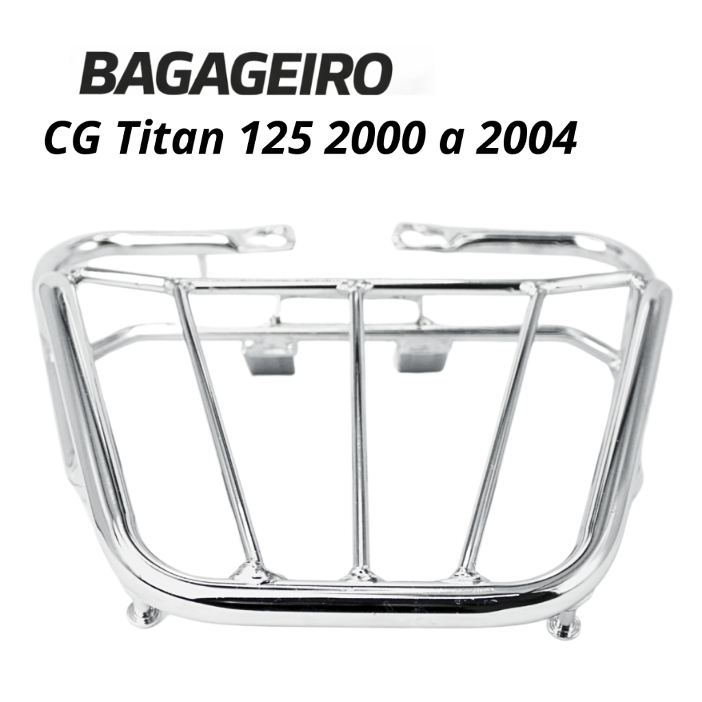 Bagageiro Churrasqueira CG Titan 125 Reforçado 2000, 2001, 2002, 2003, 2004 Cromado em Oferta na Shopee