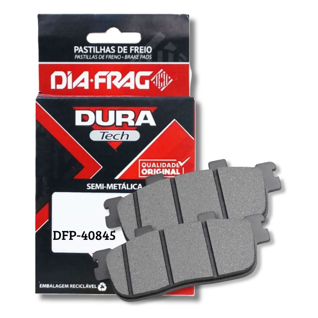 Pastilha de Freio P/ Dafra Nhx 190 Abs 2025-2026 / Nh 190 Abs 2025-2026 / Nh 300 Abs 2025-2026 Diafrag
