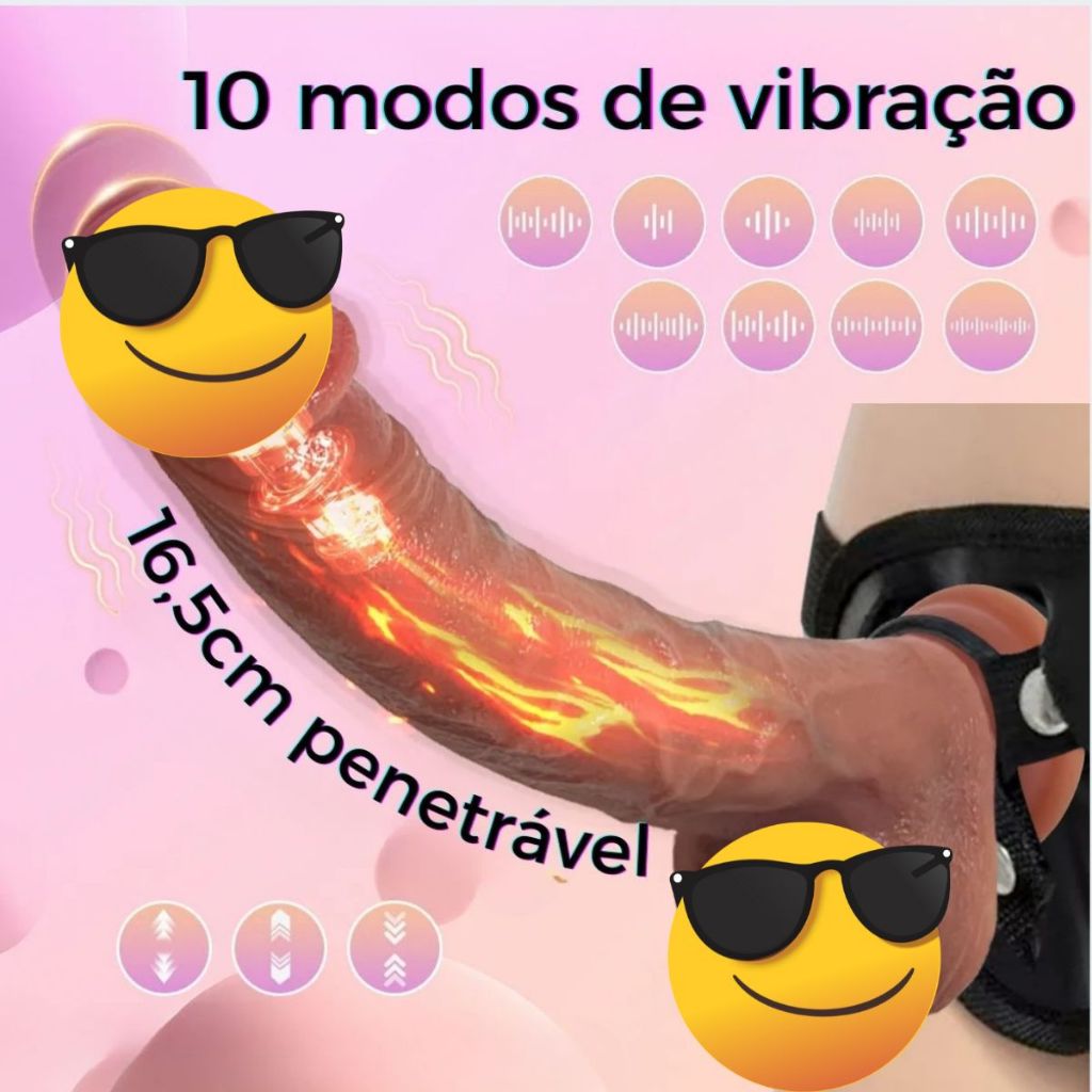Penis silicone realístico com 10 modo de vibração sobe e desce controle remoto ventosa com 16,5cm penetravel .