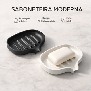 Saboneteira Moderna com Drenagem | Design Minimalista para Banheiro e Cozinha em Oferta na Shopee