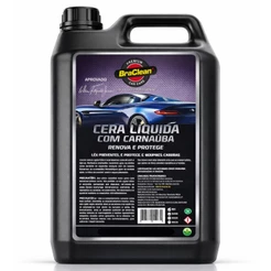 Cera Líquida 5 Litros Aplicação por Pulverização Brilho Rápido Manutenção de Pintura BraClean