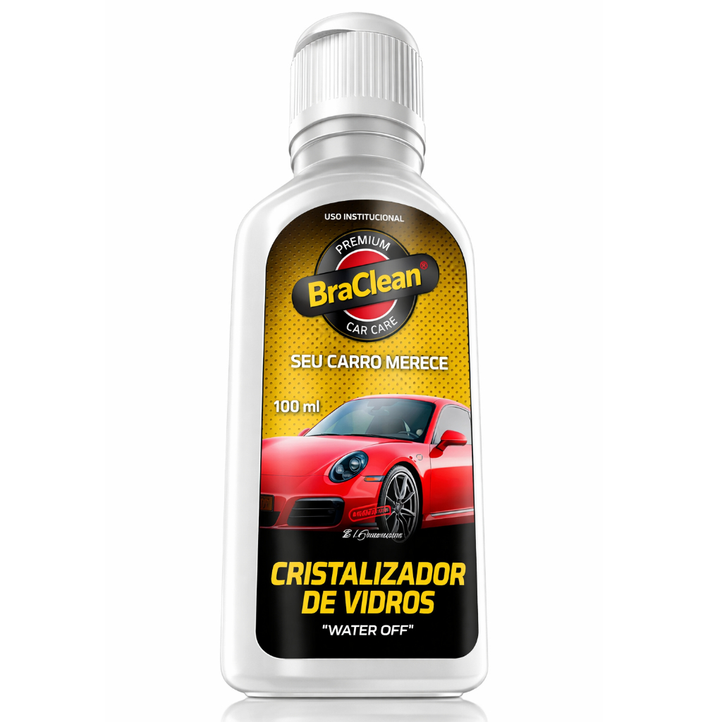 Cristalizador de Vidros 100 ml Water Off Película Hidrofóbica e Segurança BraClean