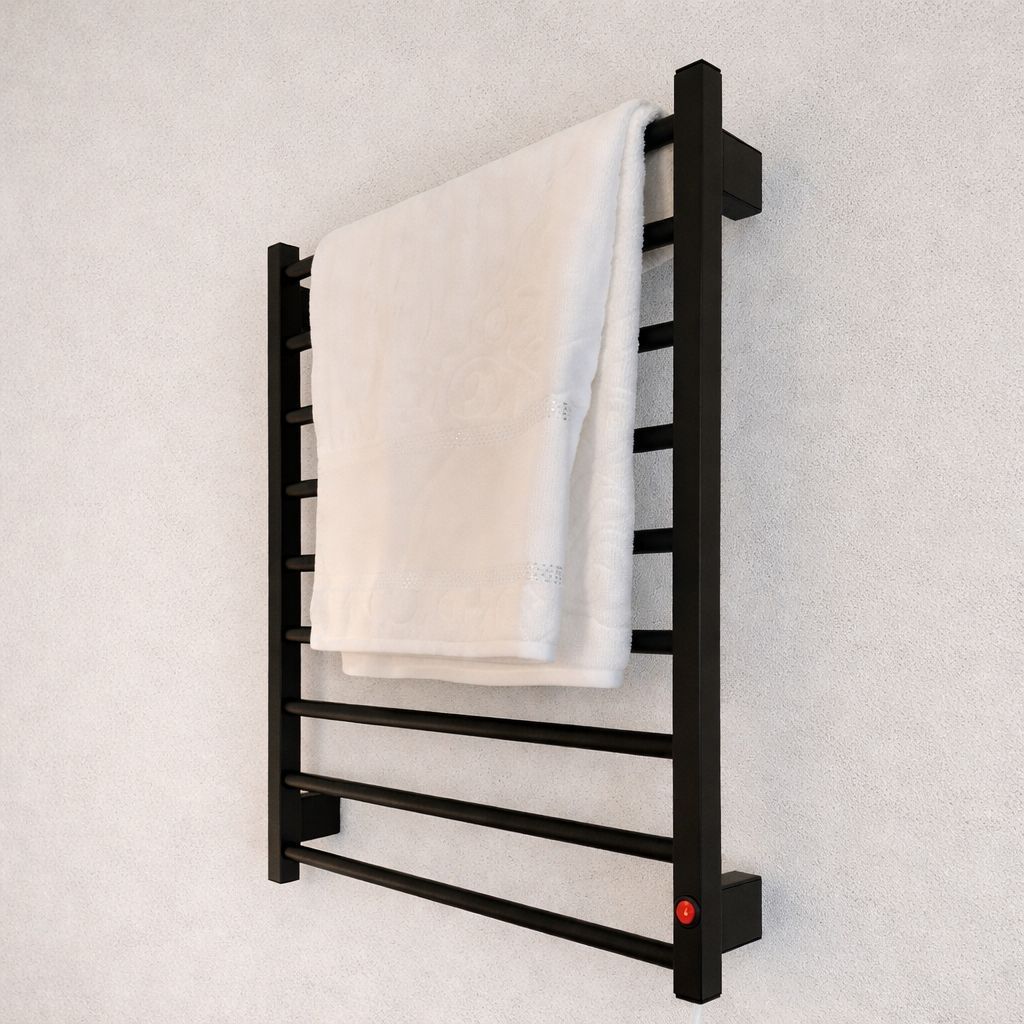 Toalheiro Elétrico Térmico Em Alumínio Aquecido Grande Para Toalhas, Preto, Branco e Prata economia casa banheiro em Oferta na Shopee