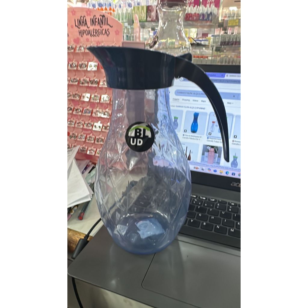 (8.53) GARRAFA DIAMANTE COLOR AZUL 1.4L - COMERCIAL B L FESTO UTILIDADE (NC)