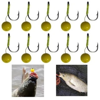 Bolinha de Jamel Amarela Com Anzol Kit Pesca Carpa Original Flutuante