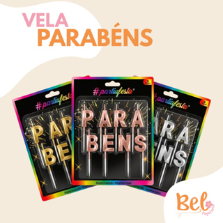 Vela De Aniversário Parabéns PartiuFesta Efeito Estrelinha Casamentos Metalizado Topo de Bolo em Oferta na Shopee
