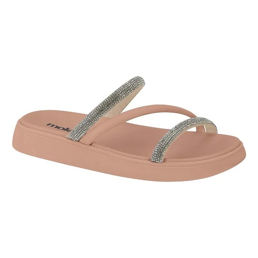 Sandalia Moleca Tratorada Tiras Strass Original 5469.121 NUDE
