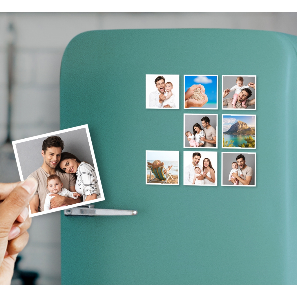 Kit 6 Fotos Instapix Quadradas com Ímã - Revelação Química Profissional (7x7cm) - Não Desbota