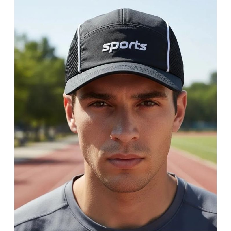 Boné Sports Five Panel Refletivo Aba Curva Bone Masculino Feminino Beisebol Tela Esportivo Premium