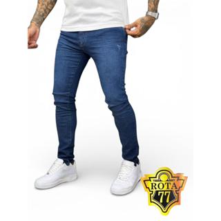 Calça Jeans Masculina Azul Destroyed Skinny com Lycra (004) em Oferta na Shopee
