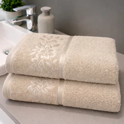 KIT 2 Toalhas de Banho Garden Premium 75x130cm 100% Algodao Felpuda Super Macia Floral