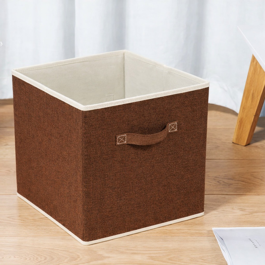 Caixa Organizadora Dobrável Quadrada Grande Nicho Estante 33x33x33 Com Alça Roupas Brinquedos Closet