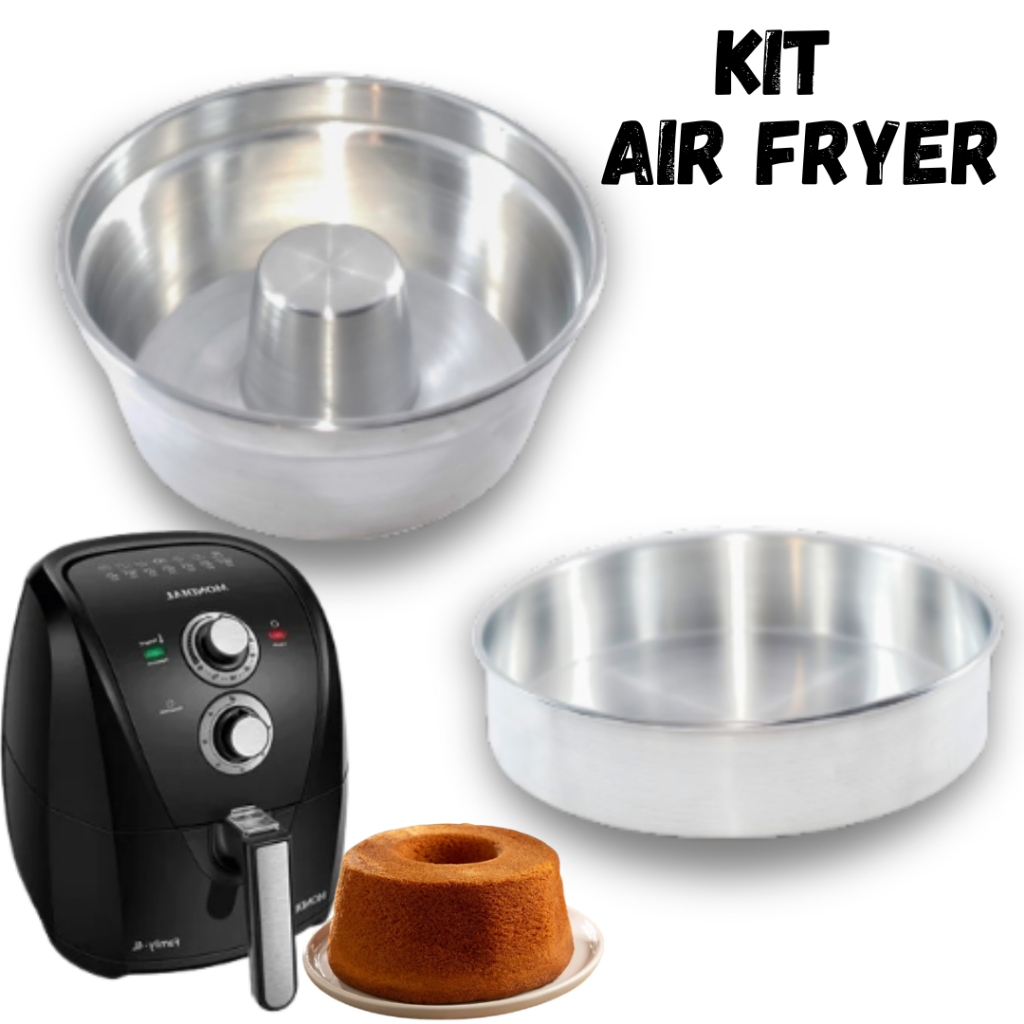 Kits Formas Suiça Com /2Un/3Un e 4 Unidades para Bolo?Pudim + Redonda Torta Fritadeira Air Fryer 3.5LT em Oferta na Shopee