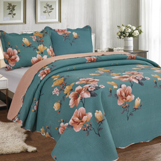 Kit Colcha Cobre Leito Queen 3 Peças Estampada em Oferta na Shopee