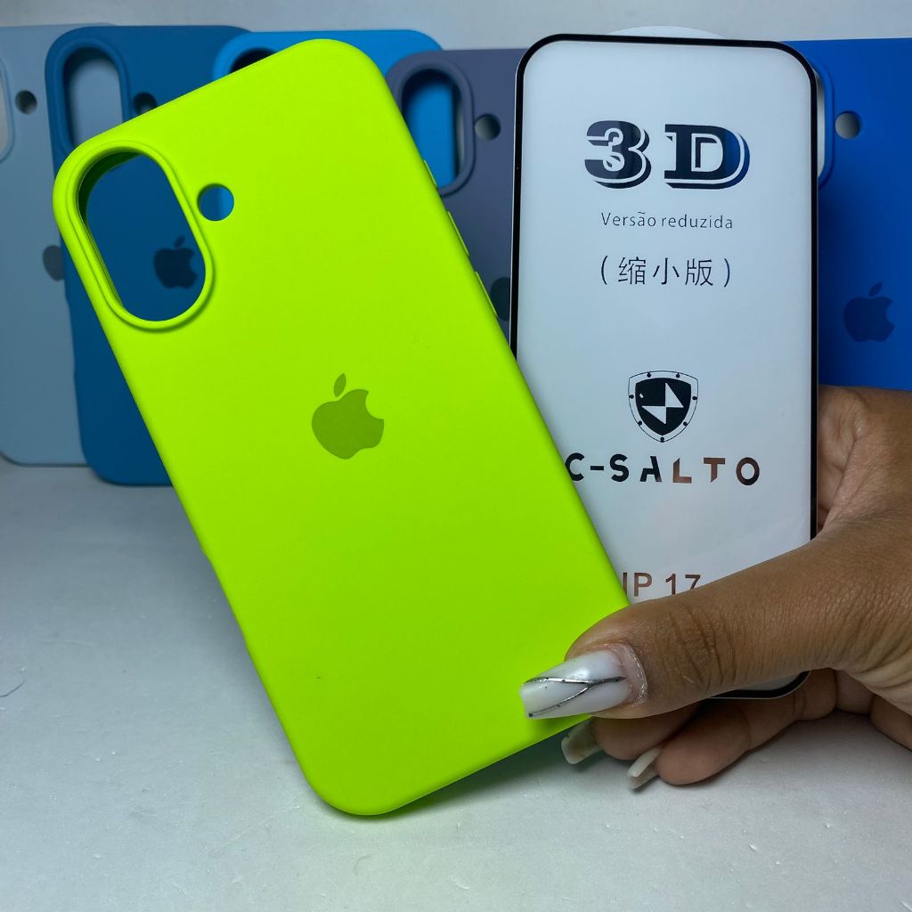 Capa IPhone 17 + Película 3D Kit Case Silicone Capinha Protetora Anti-Impacto em Oferta na Shopee