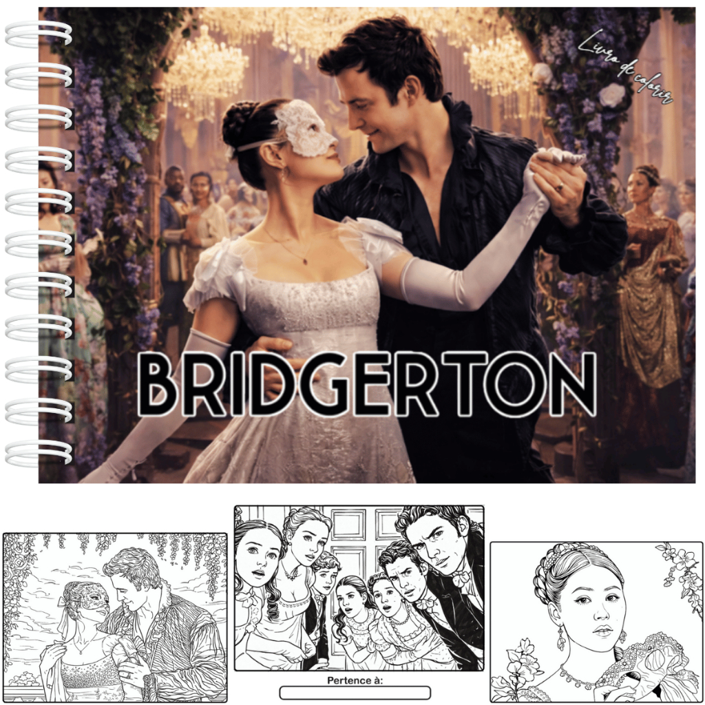 Livro de Colorir Bridgerton Capa Dura 50 Folhas 180g +Acetato em Oferta na Shopee