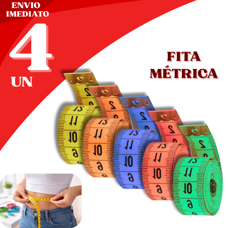 Fita Métrica Corporal Colorida 150cm 4/2/1 PÇS Flexível Costura Academia Dieta Medida