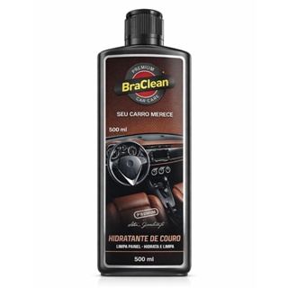 Melhor Hidratante Couro e Plásticos 500ml limpa e nutre superfícies internas do carro BraClean em Oferta na Shopee