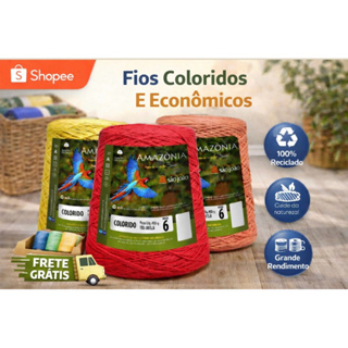 Barbante Amazônia Nº6 400g 100% Algodão Para Crochê e Tapetes São João em Oferta na Shopee