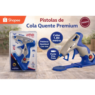 Pistola Cola Quente Bico Fino Com Base de Apoio Alta Potência Artesanato em Oferta na Shopee