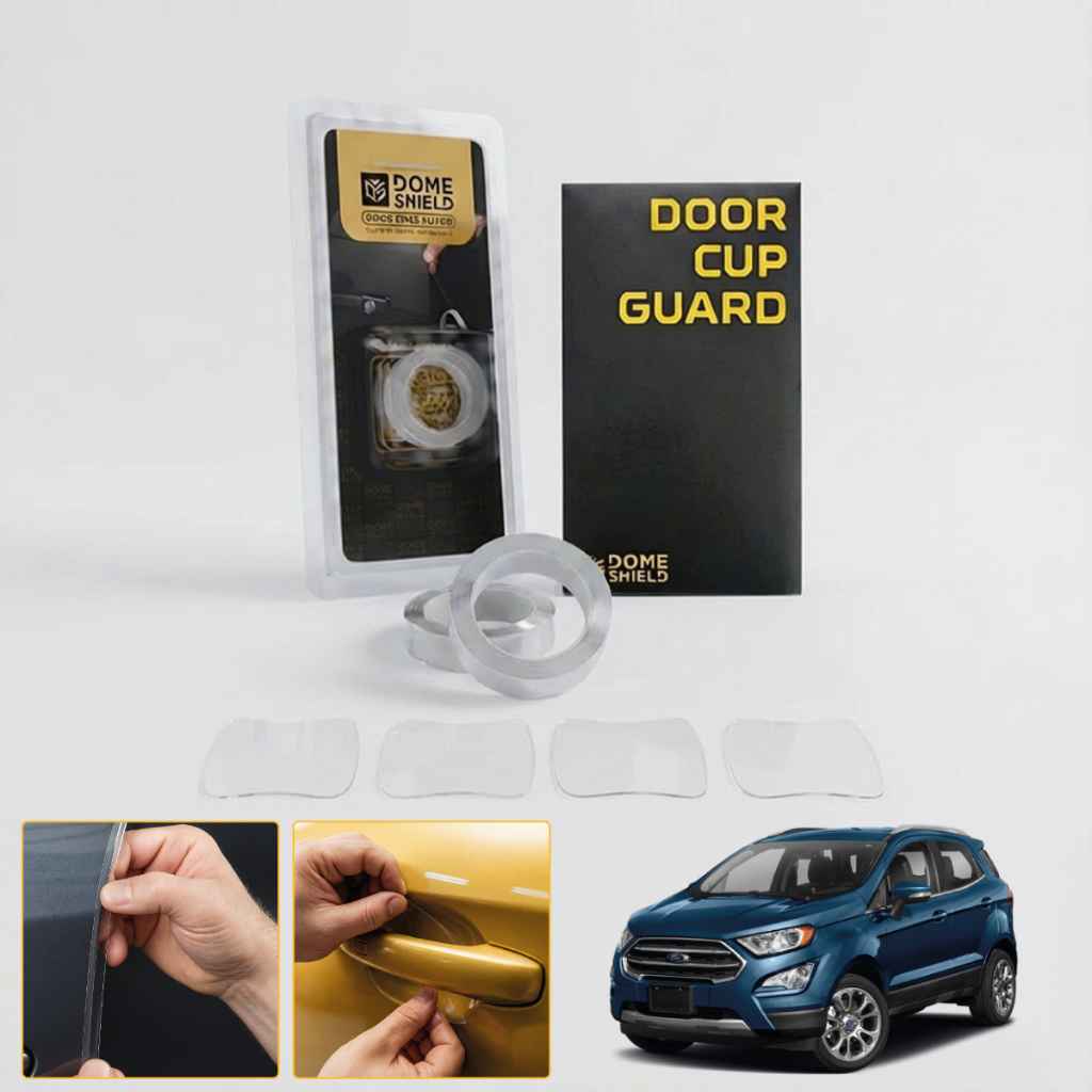 Ford Ecosport - Kit Adesivo Película PPF Porta Copa Maçaneta + Cantos Porta Protetor Transparente Carro