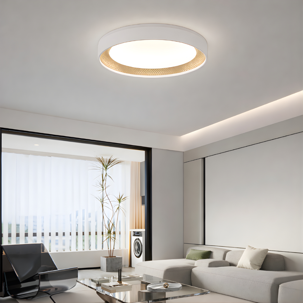 Luminária de Teto Plafon 40cm Redondo 3 tons luz quente neutra  fria Quarto Sala Escritório Bivolt