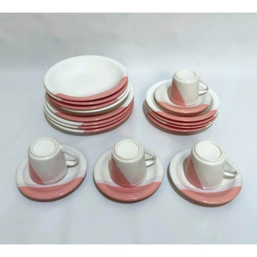 Aparelho Jogo de Jantar kit com 20 Peças Ceramica Varias Cores Envio Imediato