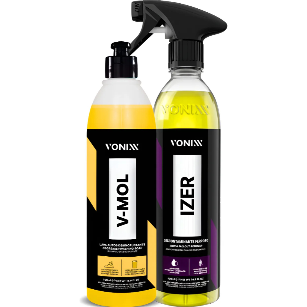 Kit Limpeza Automotiva Vonixx Shampoo Desincrustante V-MOL IZER 500ml