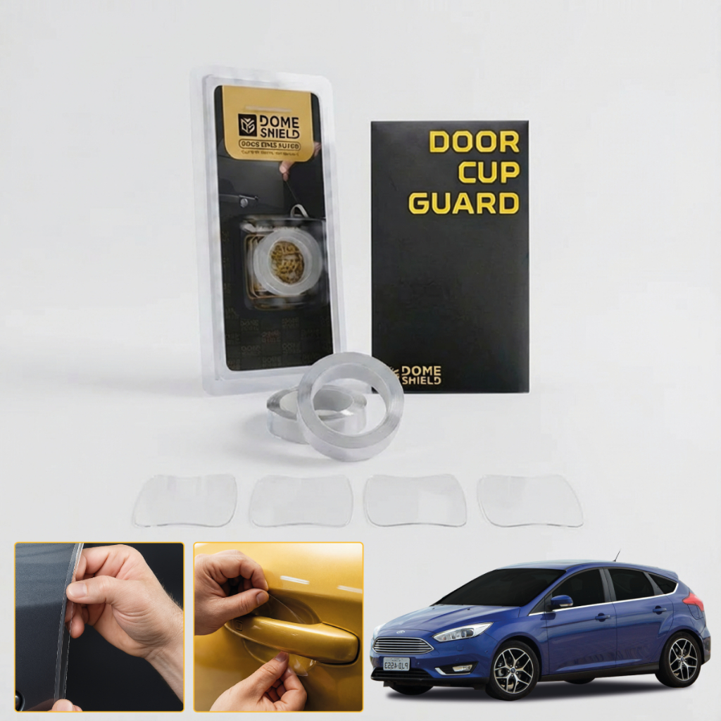 Ford Focus - Kit Adesivo Película PPF Porta Copa Maçaneta + Cantos Porta Protetor Transparente Carro