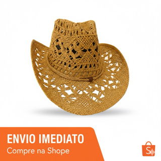 Chapéu virginia Country  palha durinha aba modelável praia rodeio sertanejo verão lançamento 2026 em Oferta na Shopee
