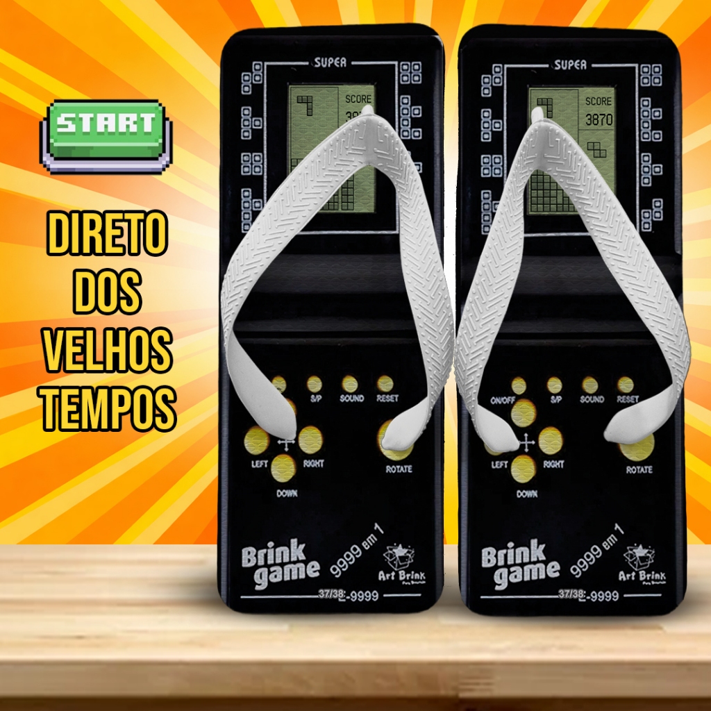 Chinelo Quadrado Mini Game Retrô Preto Masculino Gamer Nostálgico Confortável em Oferta na Shopee