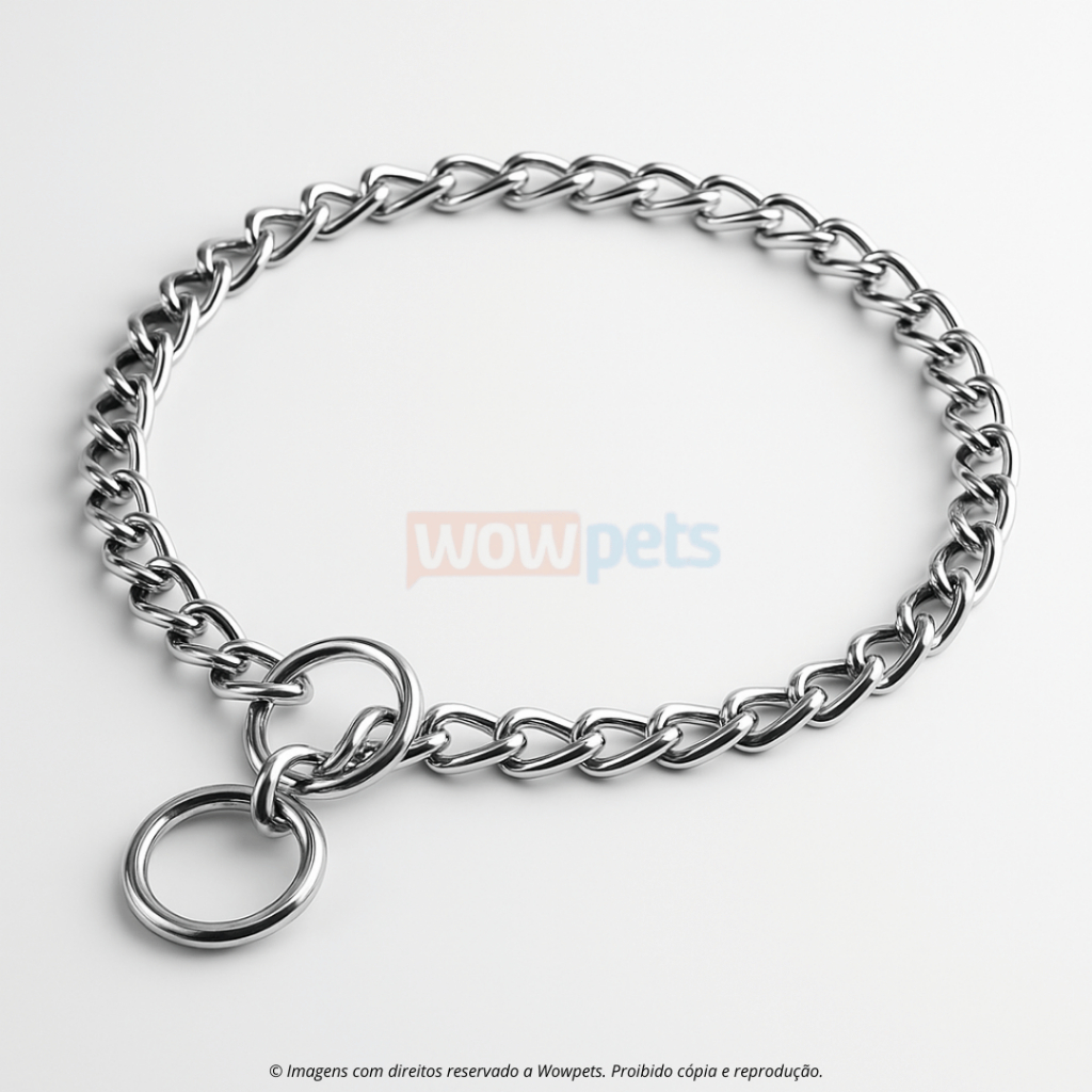 Corrente de Exposição Colar Chato Gargantilha Cães Enforcador