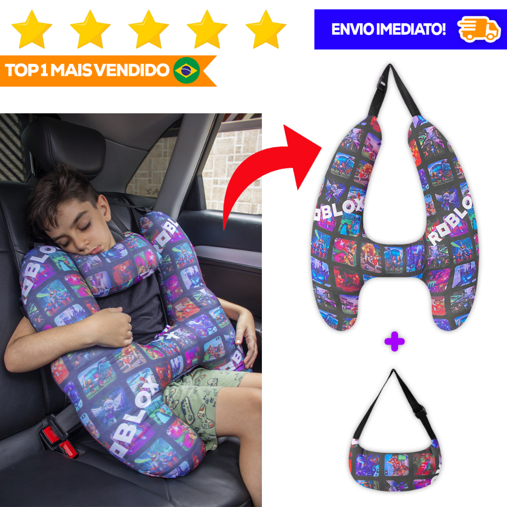 Almofada para Viagem Formato H para Crianças Confortável e 100% Seguro em Oferta na Shopee