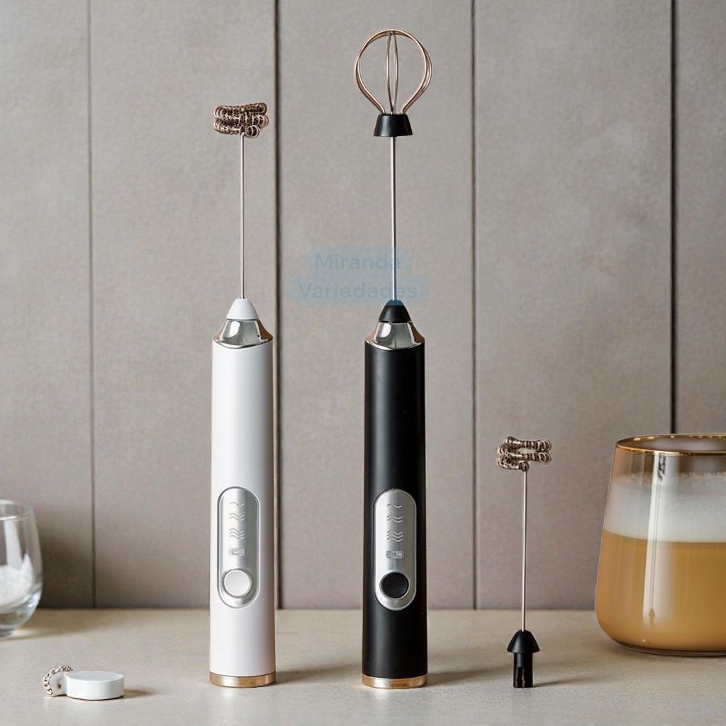 Batedor Misturador Elétrico Mixer para Bebidas Leite Café  Suco Vitamina Fitness Clara de Ovo 2 em 1